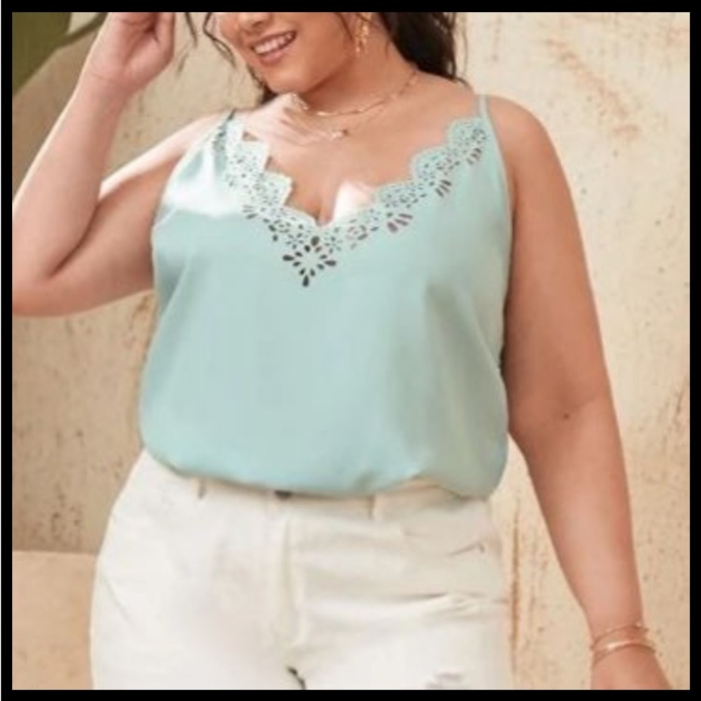 New Plus size laser cut Cami top